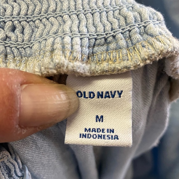 Old Navy Light Wash Chambray Button Front Straight Leg Jumpsuit - Picture 6 of 6